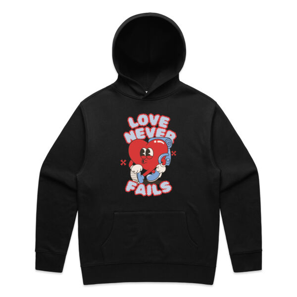 Love Never Fails - Mens Relax Hood Thumbnail