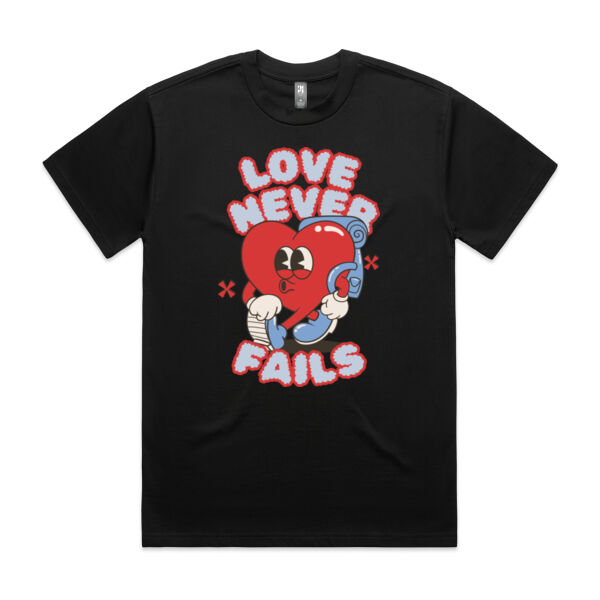 Love Never Fails - Mens Heavy Tee Thumbnail
